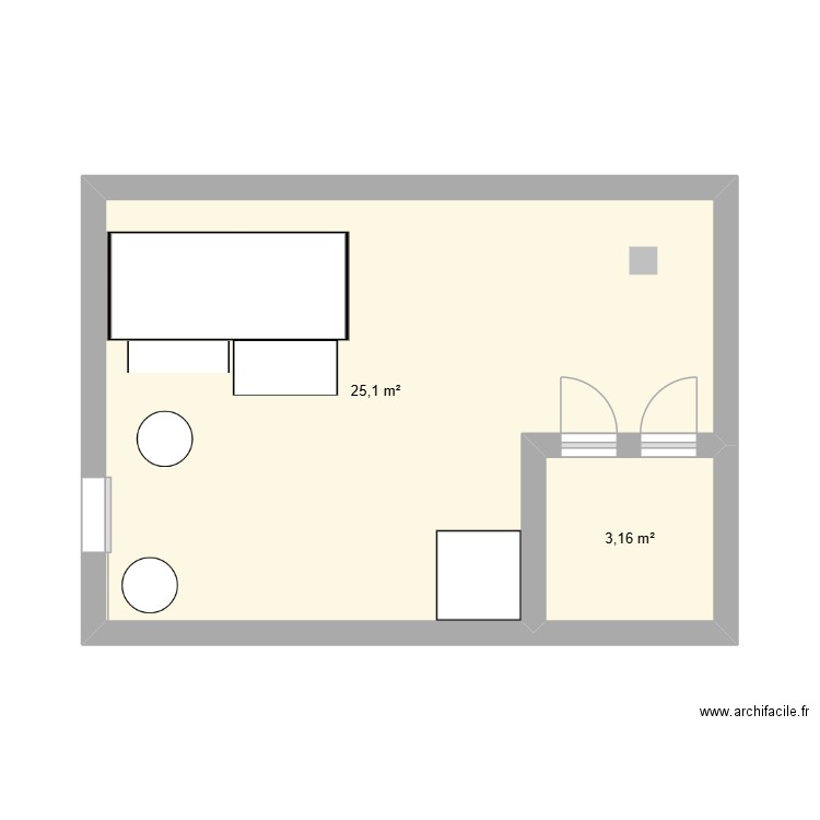 MOREL Jérémy. Plan de 2 pièces et 28 m2