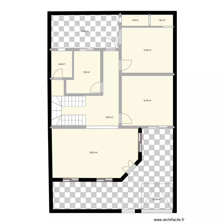 plan B 150 m2 int&eacute;rieur. Plan de 10  et 134 m²