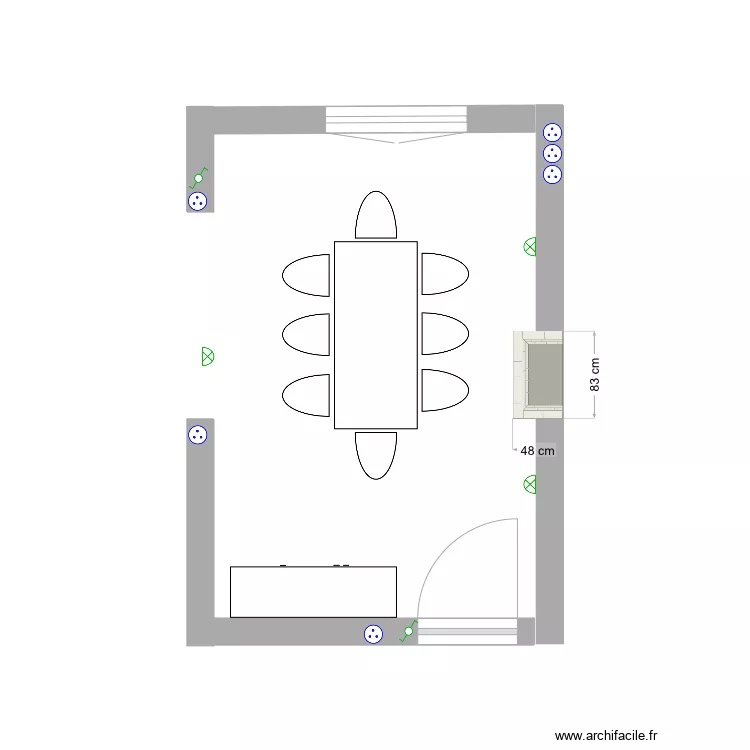 Salle &agrave; manger. Plan de 