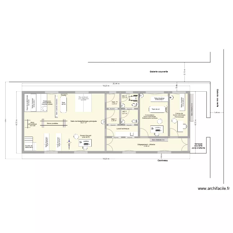 H&ocirc;pital de Buhiga - Nouveau B&acirc;timent service kin&eacute; &eacute;quip&eacute;. Plan de 