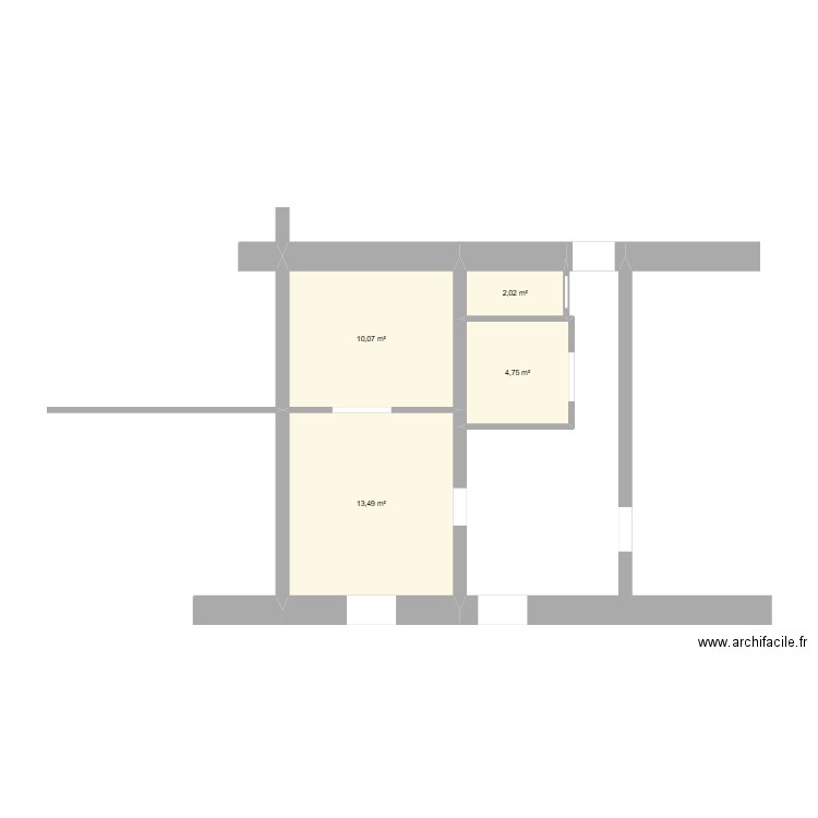 le roux chambre. Plan de 4 pièces et 30 m2