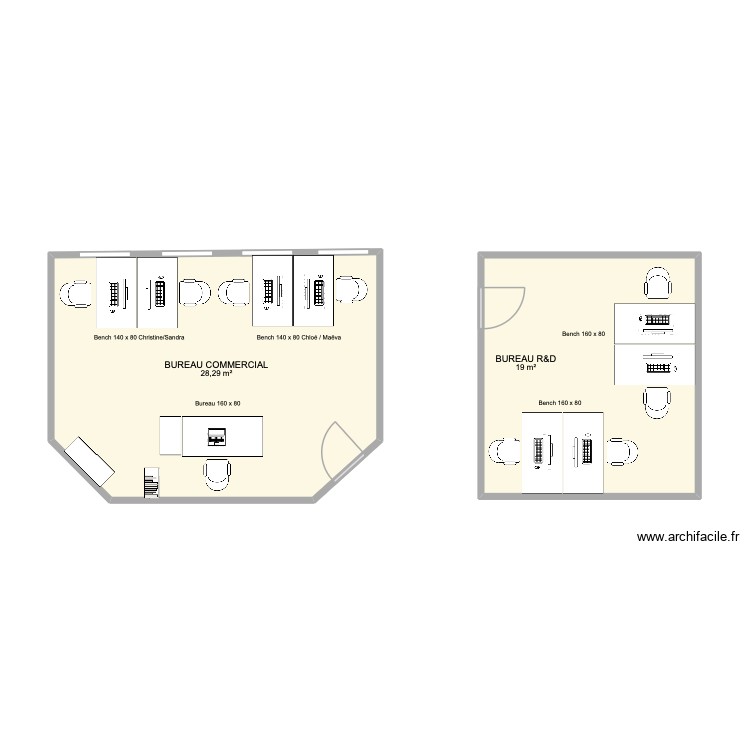 Bureau Commercial. Plan de 0 pièce et 0 m2