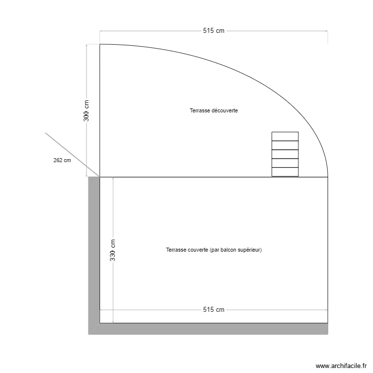 terrasse vue haut. Plan de 