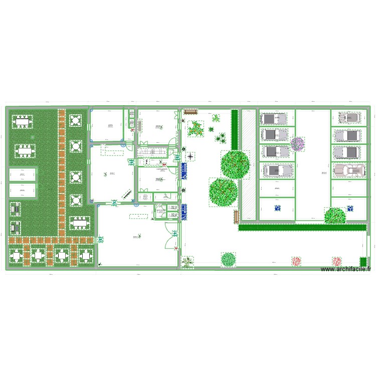 rdc la vigneronne projet 1D. Plan de 24 pièces et 515 m2