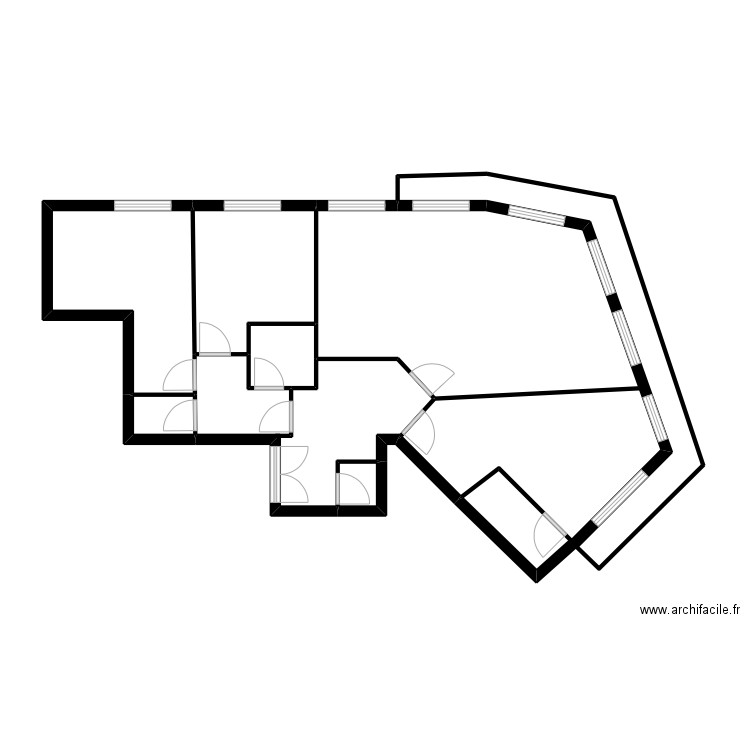 Guyot. Plan de 7 pièces et 60 m2