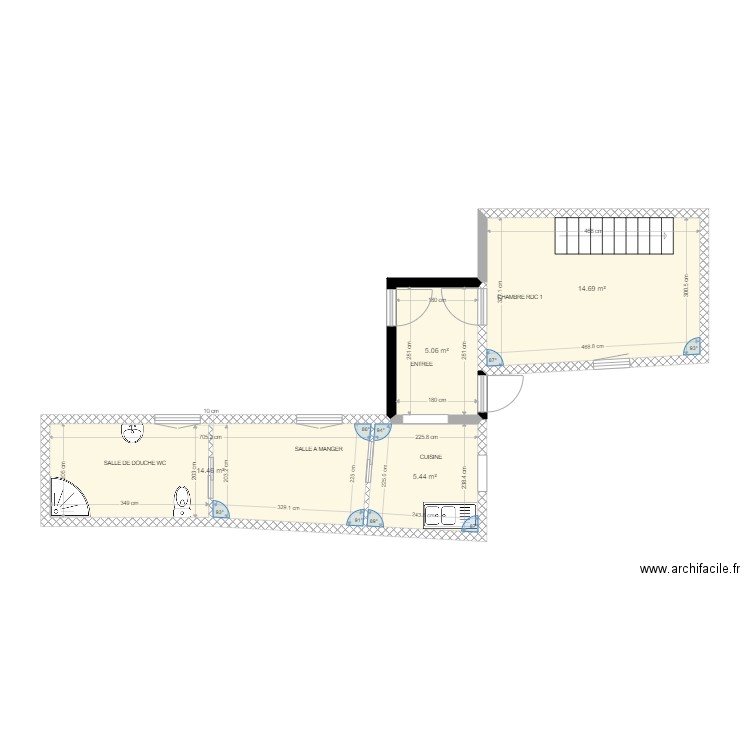 VOBAL 44B LOT B-AS 2. Plan de 4 pièces et 40 m2