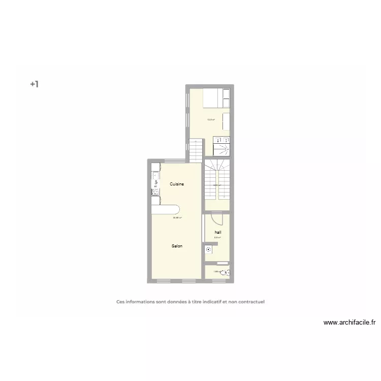1er. Plan de 5  et 58 m²