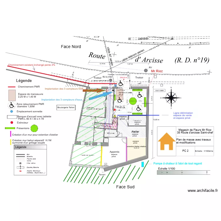 PC 2 Plan de masse avec travaux et modifications 3. Plan de 0 pièce et 0 m2 PC 2 Plan de masse avec travaux et modifications 3. Plan de 0 pièce et 0 m2