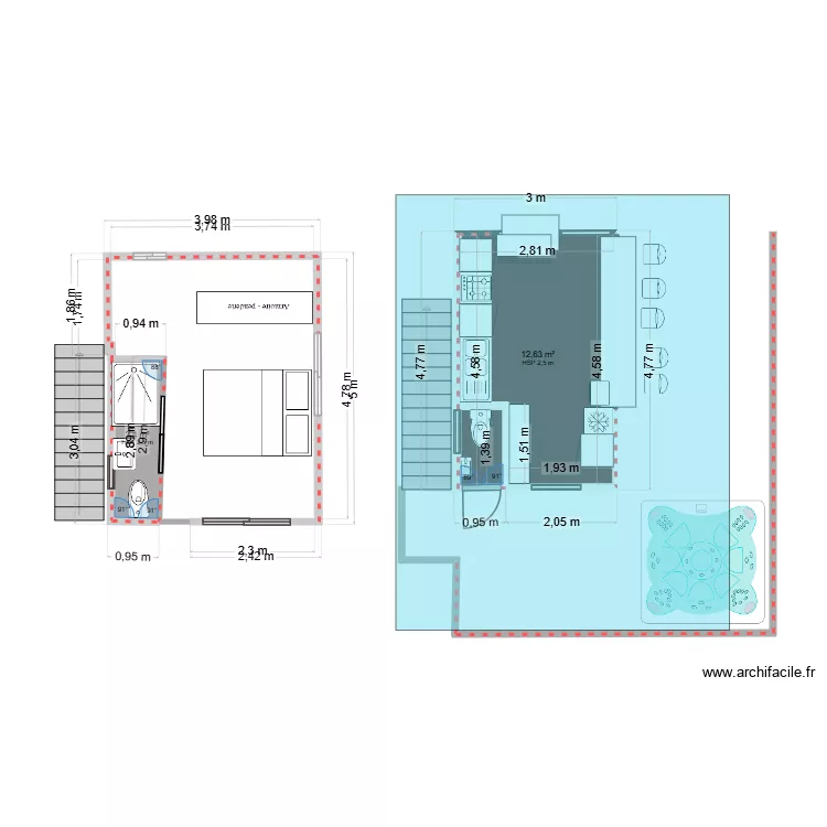 extension chateau Taboga bis. Plan de 