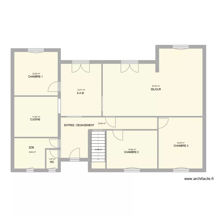 VAUCHEY. Plan de 10  et 126 m²