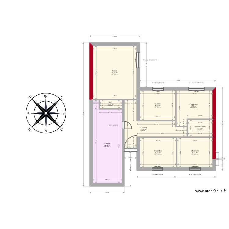 ML25003775  ECHEVESTE. Plan de 11 pièces et 171 m2