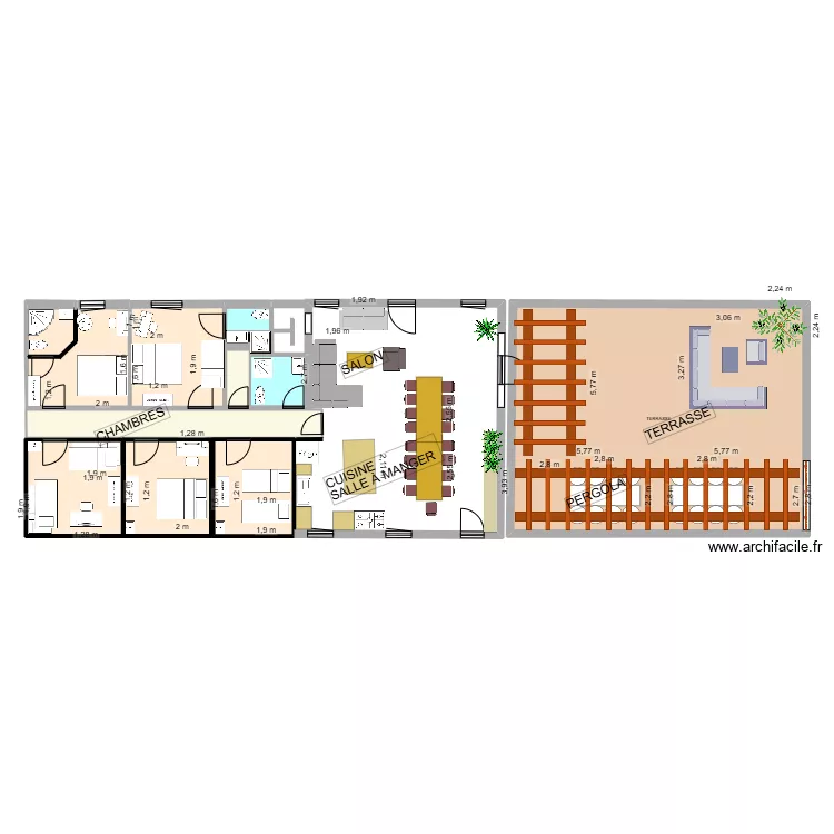 Gite espace nuit + RIVI&Egrave;RE ET COURS. Plan de 
