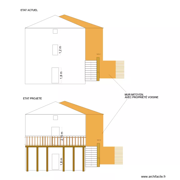 Fa&ccedil;ade Sud. Plan de 