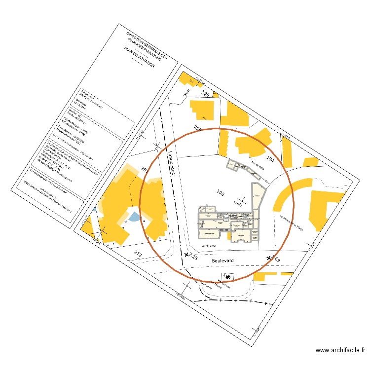 Hotel Miramar. Plan de 94 pièces et 1507 m2