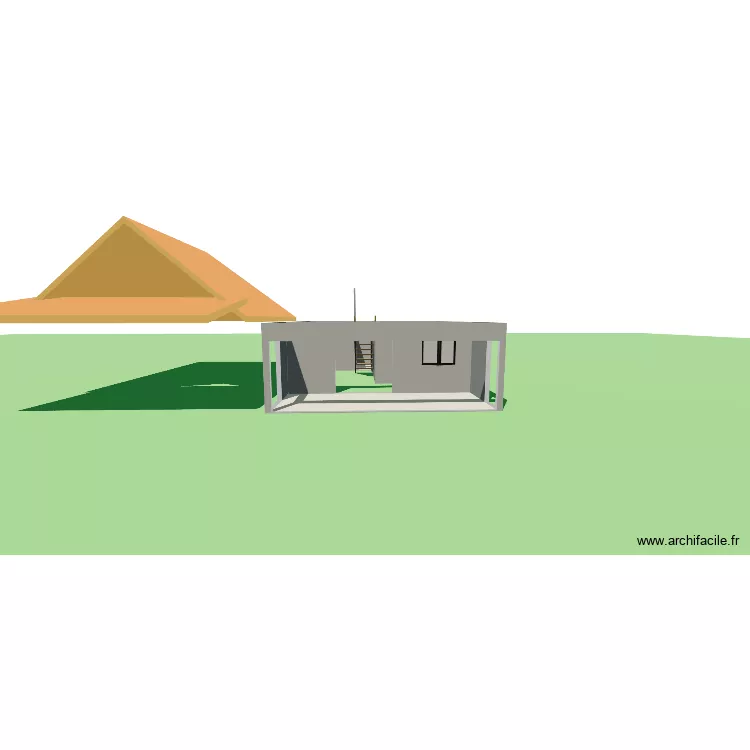 Maison Huahine. Plan de 6  et 42 m²