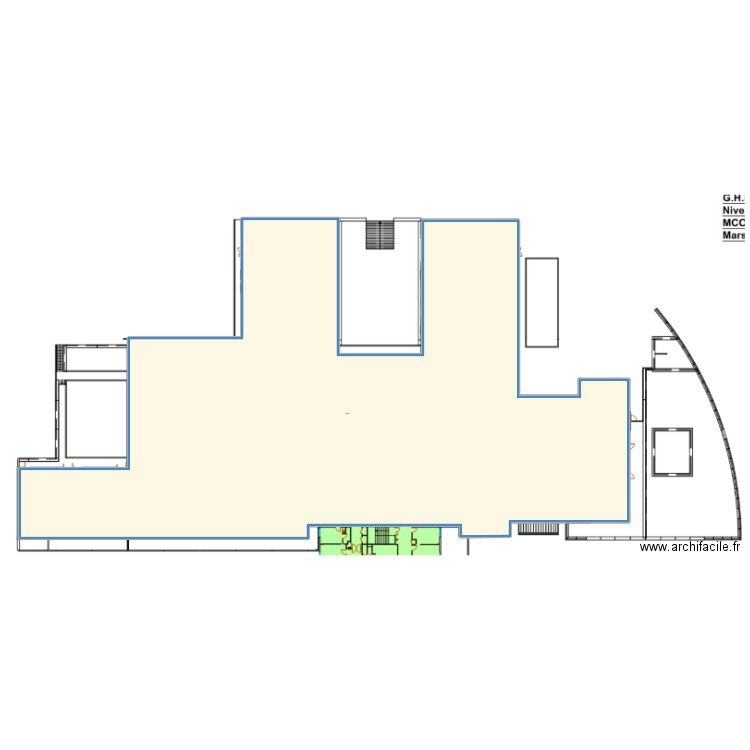 MCO R+1 zones ABEF + C 2008. Plan de 1 pièce et 155 m2