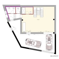 Plan RDC escalier bifurqué central
