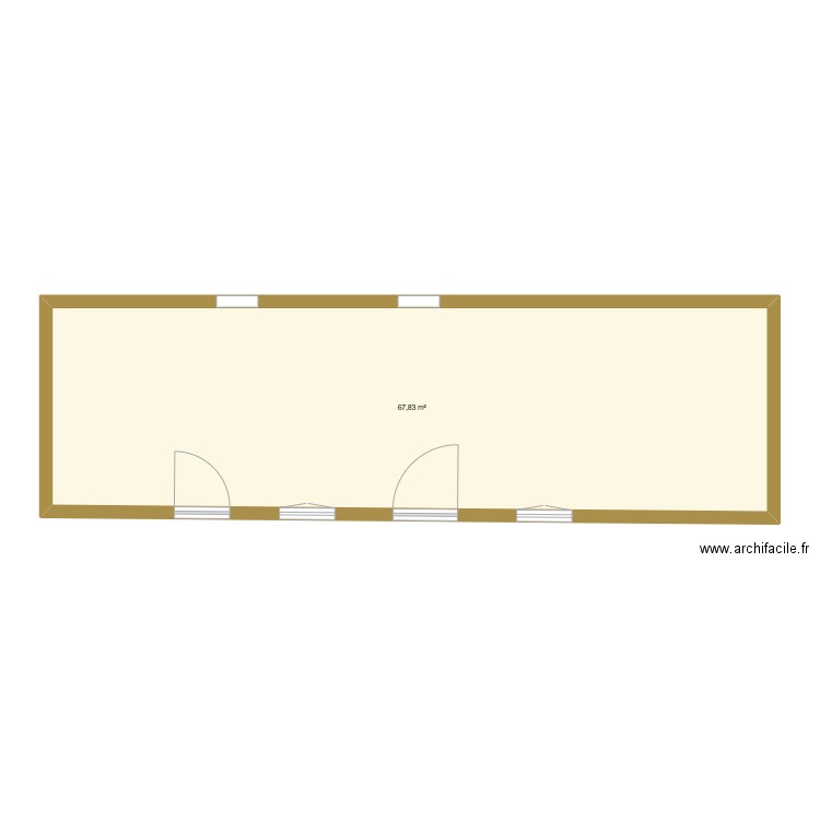 Facade apres. Plan de 3 pièces et 196 m2