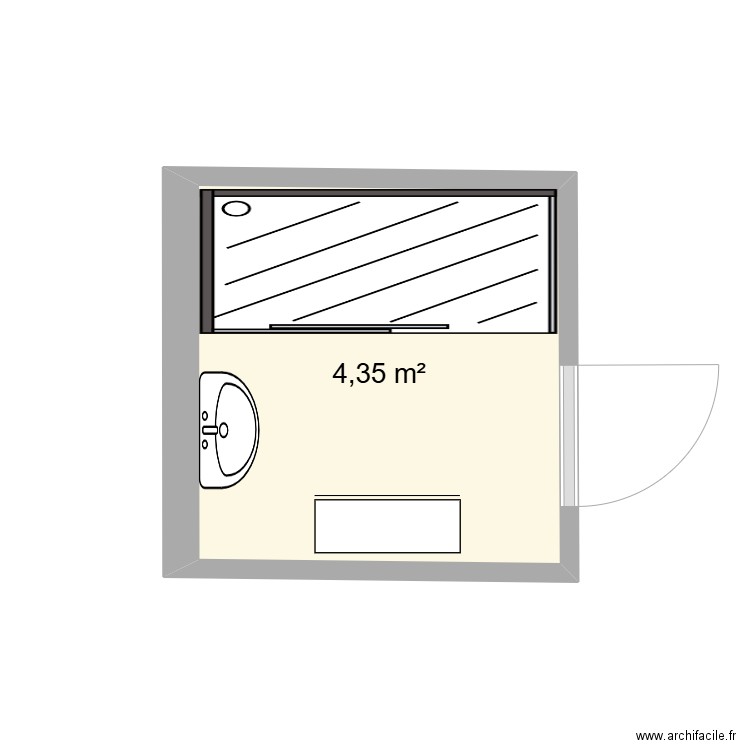 SDD. Plan de 1 pièce et 4 m2