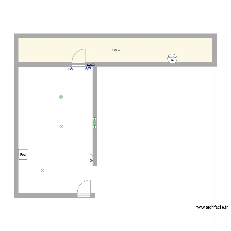 Maison. Plan de 1 Pièce et 17 m²