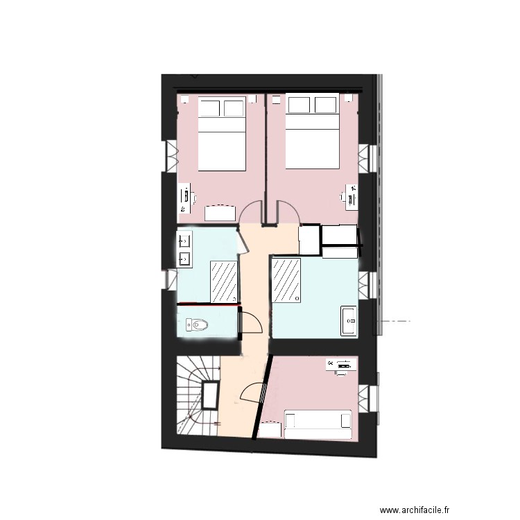 plan étage 1 bistrot. Plan de 0 pièce et 0 m2