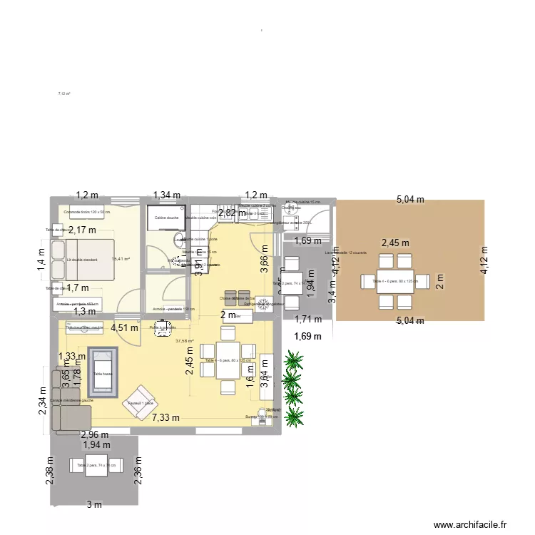 3eme. Plan de 2  et 53 m²