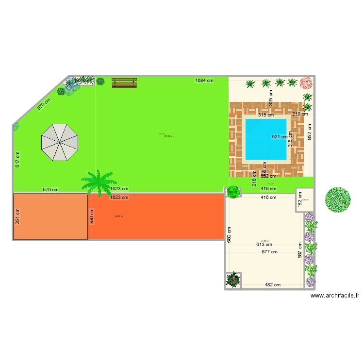 JARDIN. Plan de 7 pièces et 304 m2