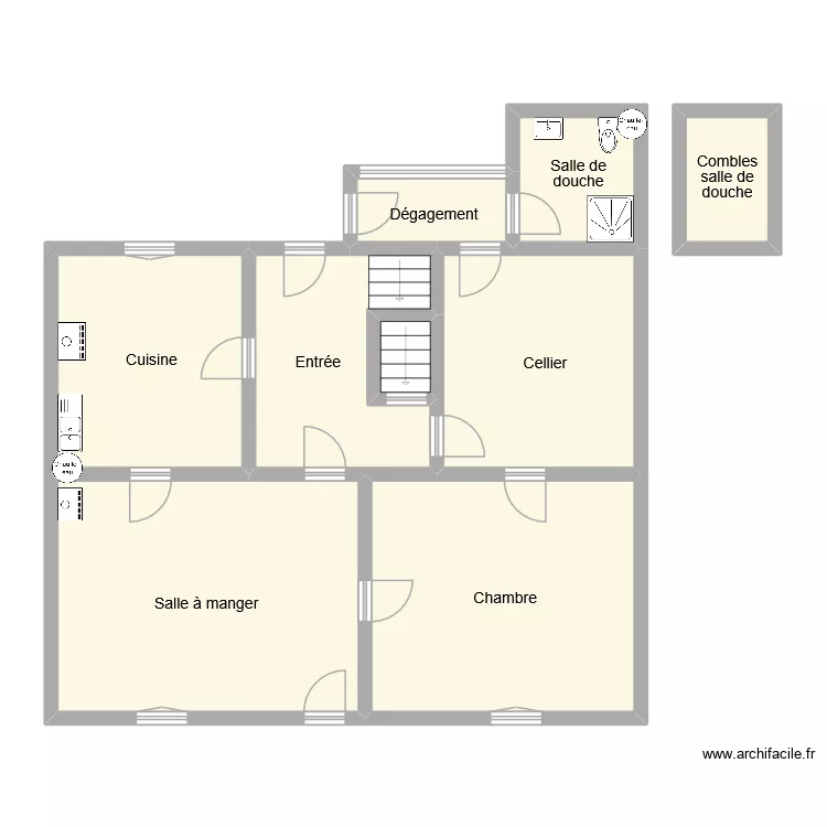 fressignaud rdc. Plan de 9  et 105 m²