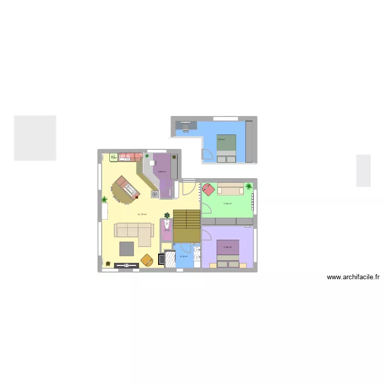 Maison THISE V3.4. Plan de 7  et 87 m²