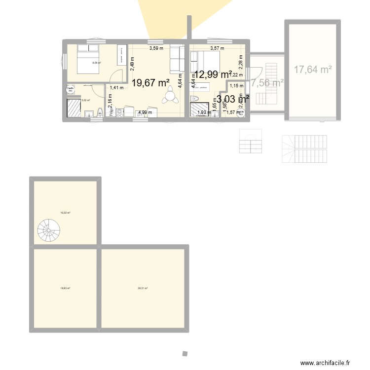 EYGLIERS cbg. Plan de 16 pièces et 221 m2