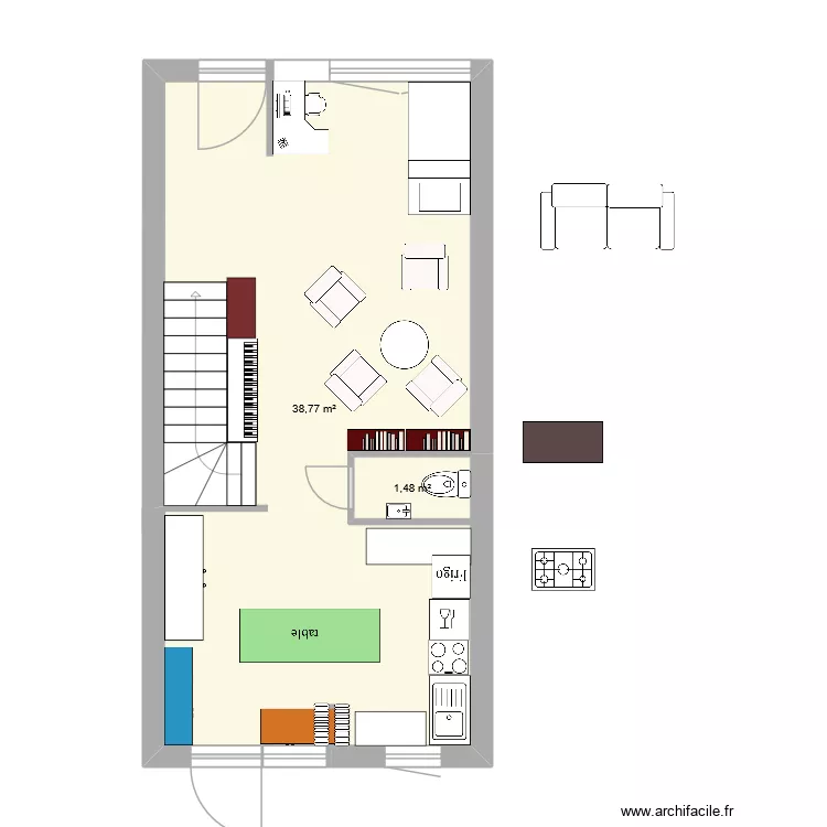 OOOO. Plan de 2  et 40 m²