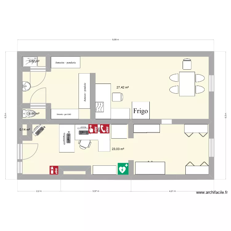 PCS V1. Plan de 5  et 52 m²