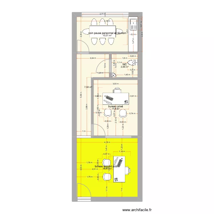 plan lc2 amenagement. Plan de 5  et 49 m²