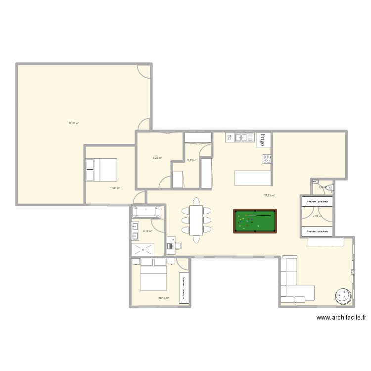 maison 2. Plan de 9 pièces et 176 m2