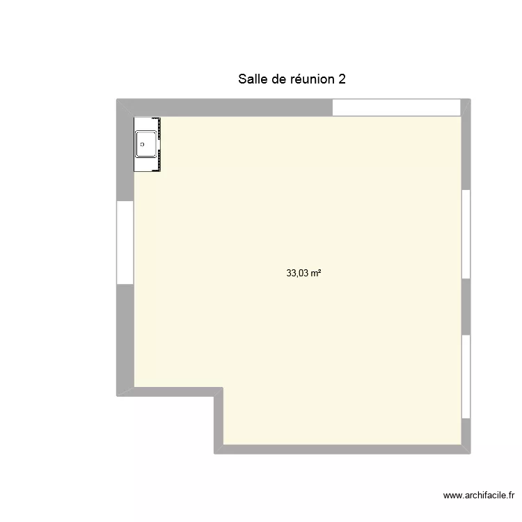 salle de r&eacute;union 2 vide. Plan de 