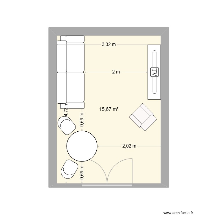 salon. Plan de 0 pièce et 0 m2