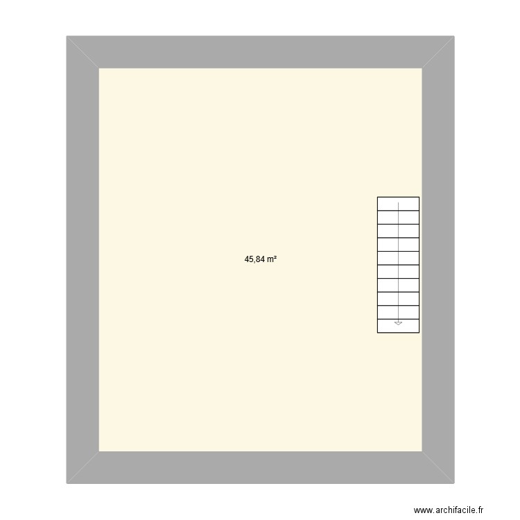 chambre Pruno avril 2025. Plan de 1 pièce et 46 m2
