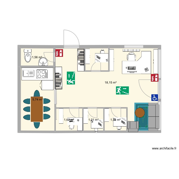 Agence axa. Plan de 0 pièce et 0 m2