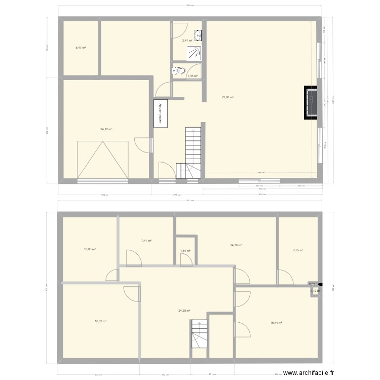 Maison . Plan de 15 pièces et 206 m2