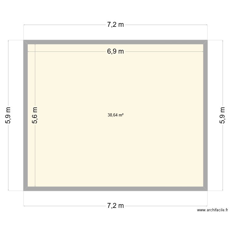 Careport. Plan de 1 pièce et 39 m2