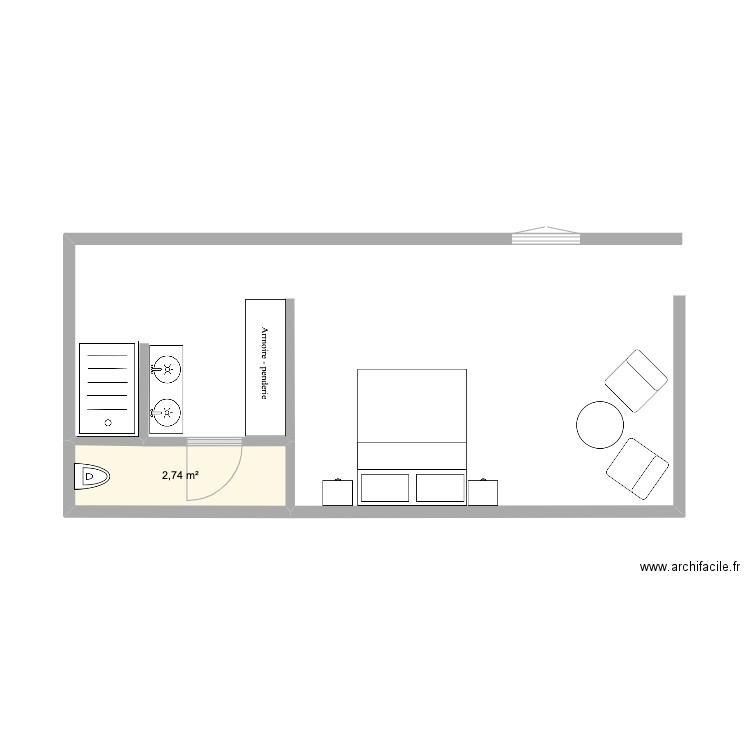 Main bed room 3. Plan de 1 pièce et 3 m2