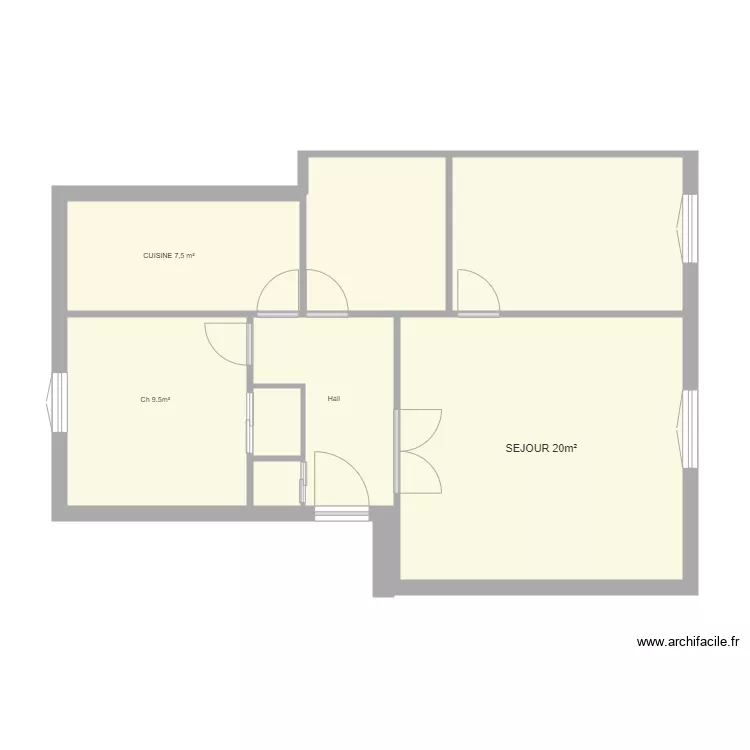 graziani bis. Plan de 8  et 61 m²