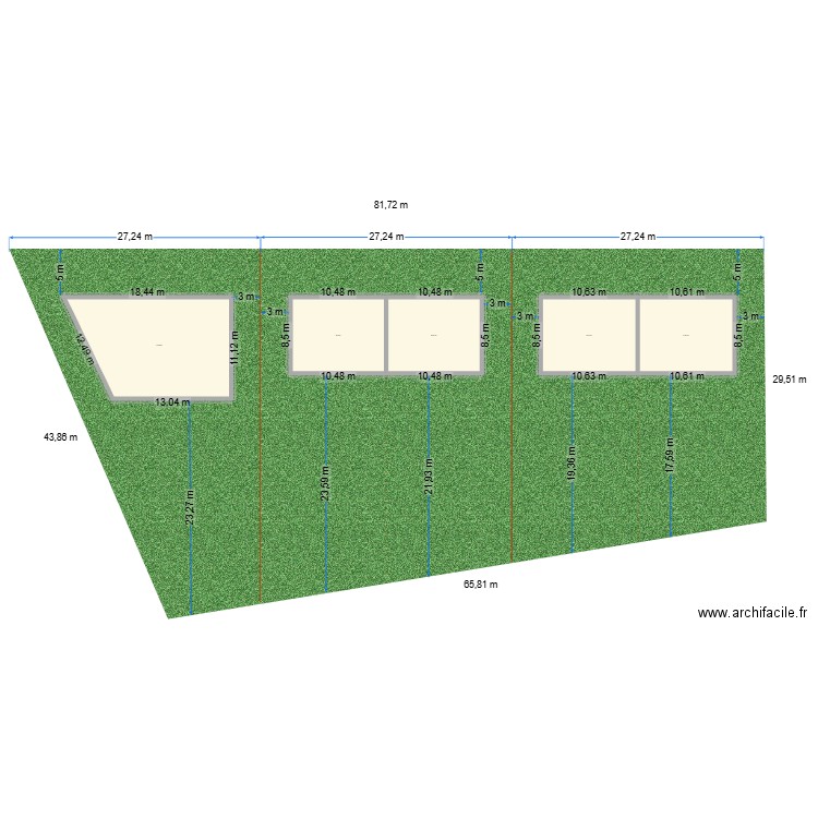 Projet 5 Maisons. Plan de 5 pièces et 489 m2