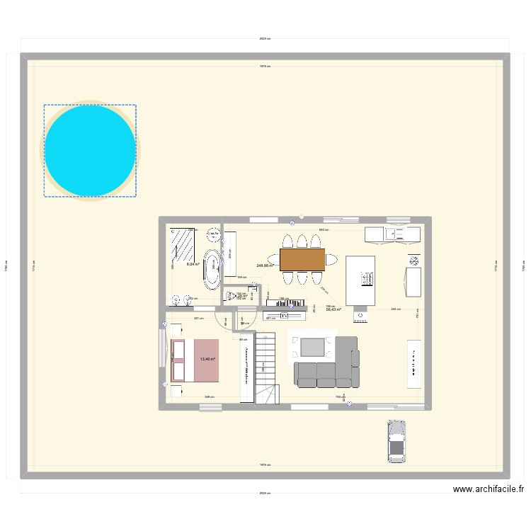 maison élise proposition aménagement 1. Plan de 5 pièces et 419 m2