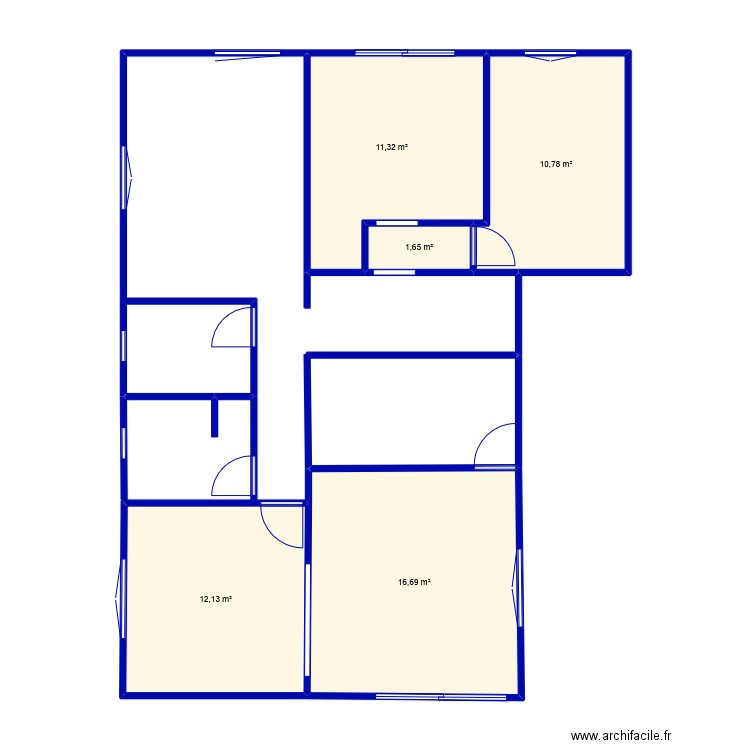 plan appart mamie. Plan de 5 pièces et 53 m2