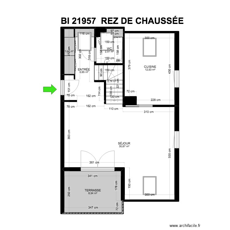 BI 21957.. Plan de 23 pièces et 174 m2