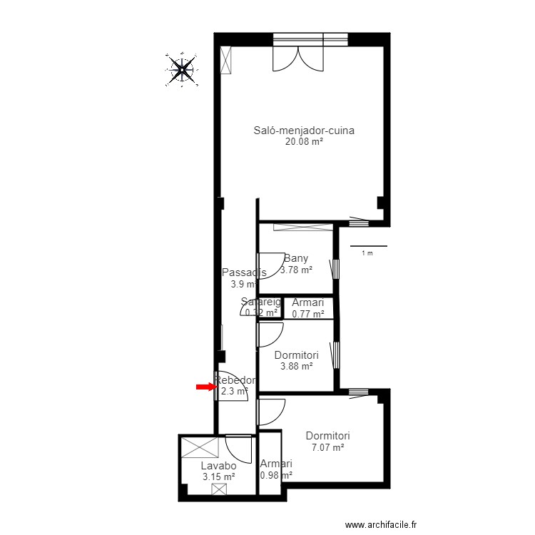 ED. PRAT DE BAIX D'ENVALIRA BLOC B 1-5. CANILLO. Plan de 10 pièces et 46 m2