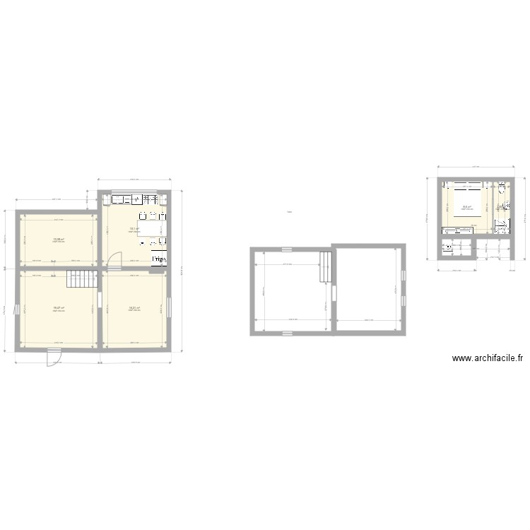 Casa primer piso 1. Plan de 6 pièces et 75 m2