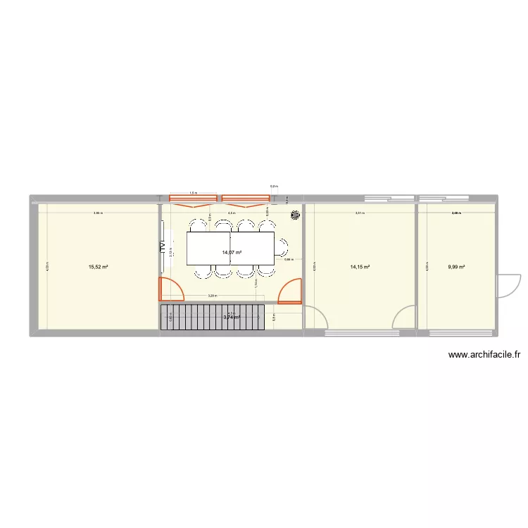 PROJET 1B: MEZZA/ ARCHIVES / BUREAUX. Plan de 5 et 57 m² PROJET 1B: MEZZA/ ARCHIVES / BUREAUX. Plan de 5 et 57 m²