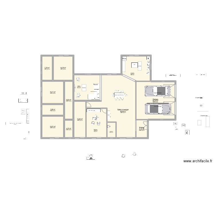 PLAN DEFINITIF 2 SALON EN CONTINUITE 8. Plan de 15 pièces et 264 m2